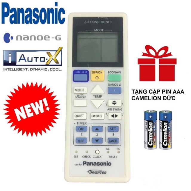 Điều khiển điều hoà panasonic inverter AUTO X - loại 1 chiều -Bh 3 tháng lỗi đổi mới