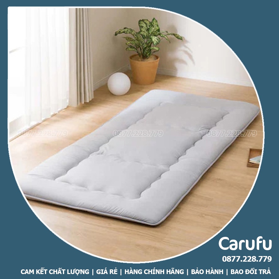 Nệm gấp 3 giá rẻ CARUFU 1m 1m2 1m4 1m6 1m8 Dài 2m | Dày 10cm và 7cm