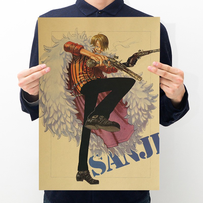 Poster One Piece Dán Tường Kiểu Mới kích thước 50.5*35cm - Tranh Nhân vật hoạt hình One Piece dùng trang trí nội thất