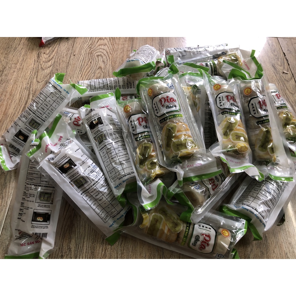 Bánh Pía Mi Ni Lương Trân Nhân Lá Dứa Sầu Riêng 1 gói 5 chiếc - Bao Ngon Chay Mặn Đều Dùng Được