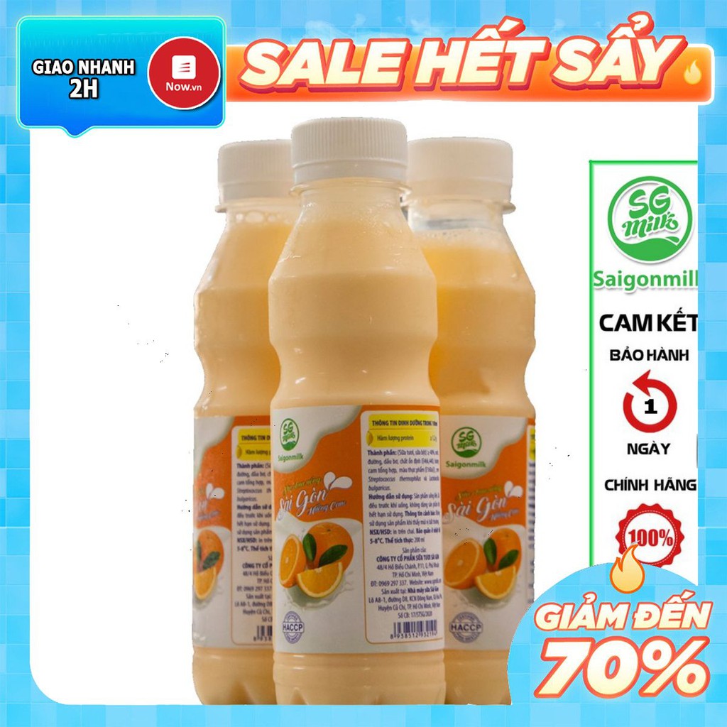 [Có Trân Châu] Sữa Chua Sệt Sài Gòn Hương Cam CÓ TRÂN CHÂU - Chai 200ml