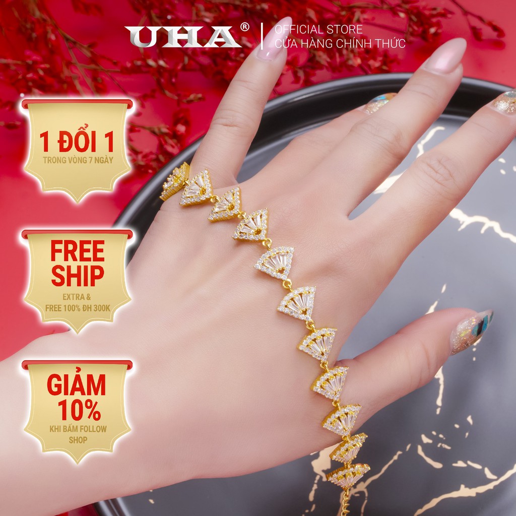 Lắc Tay Nữ Mạ Vàng 18k Sang Trọng UHA L4112114A-350