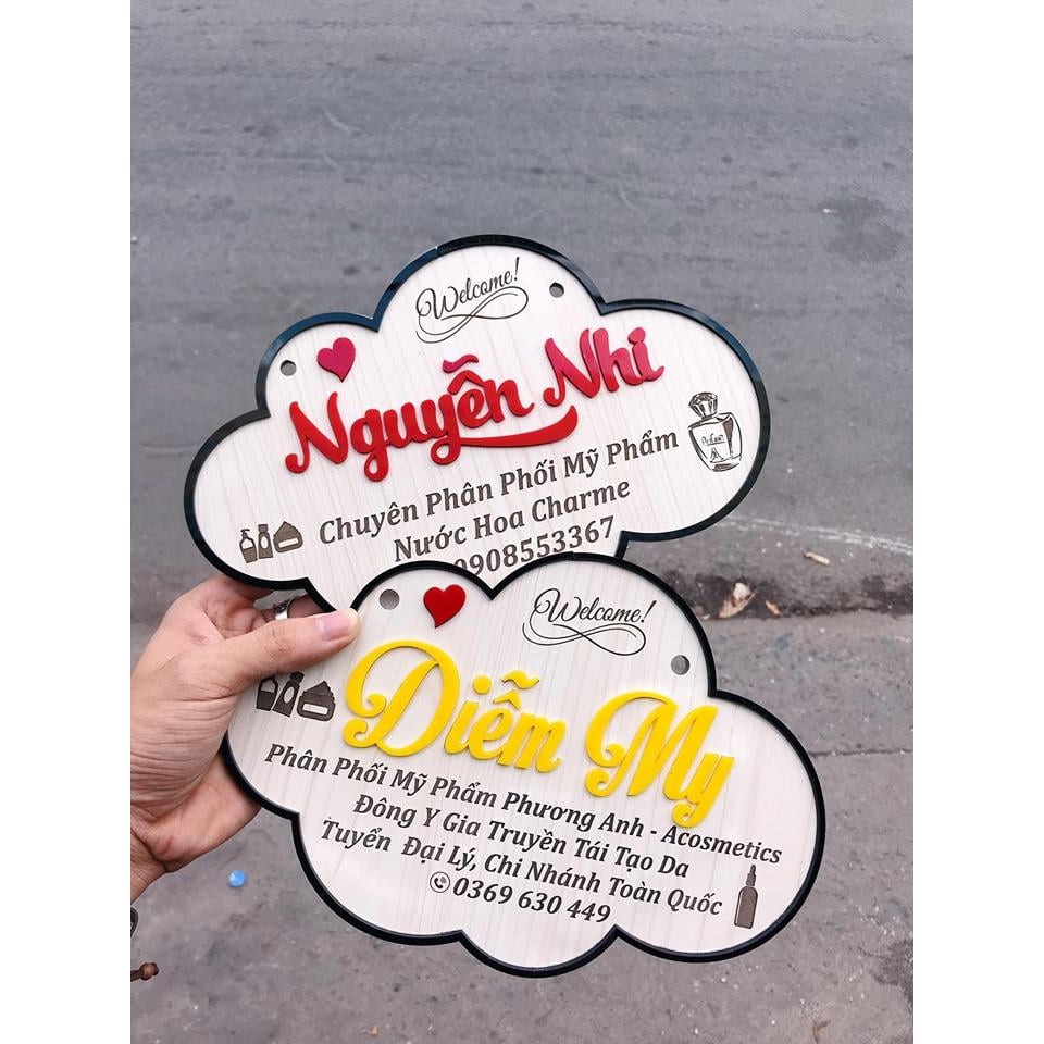 Bảng Gỗ Chụp Ảnh Sản Phẩm - Treo Shop - [Miễn Phí Thiết Kế Mẫu] - Mica Việt - Gỗ Nhập Khẩu, Dày 5mm - In theo yêu cầu.