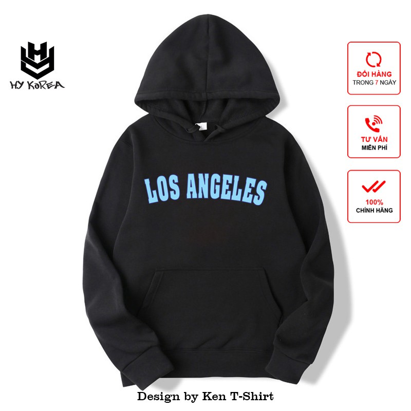 Áo Hoodie HY KOREA Nữ Nam Khoác Nỉ Form Rộng Kiểu Sweater Unisex In Hình Los Angeles 234.