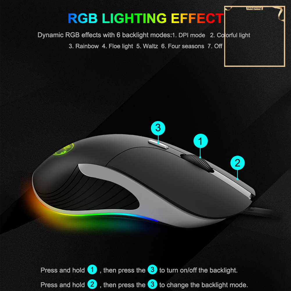 Chuột Gaming Đèn Led 6 Nút Màu Rgb Cho Laptop