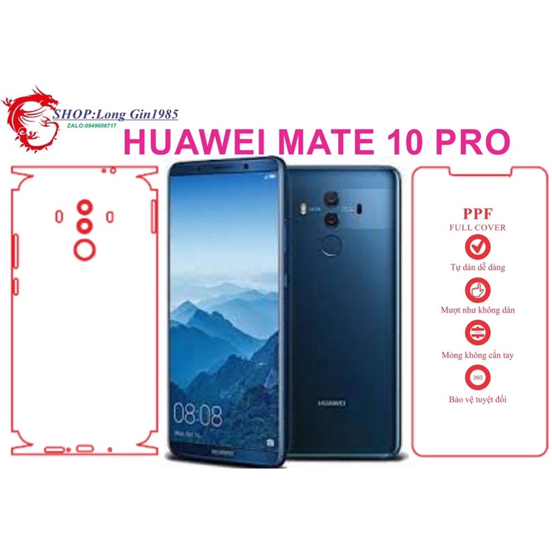 Huawei Mate 10 Pro miếng dán trong Ppf mặt sau và mặt trước chống va đập chống trầy xước