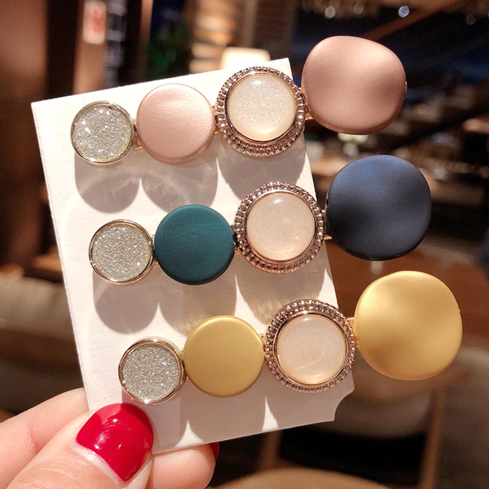 Kẹp Tóc Tròn Màu Sắc Lấp Lánh