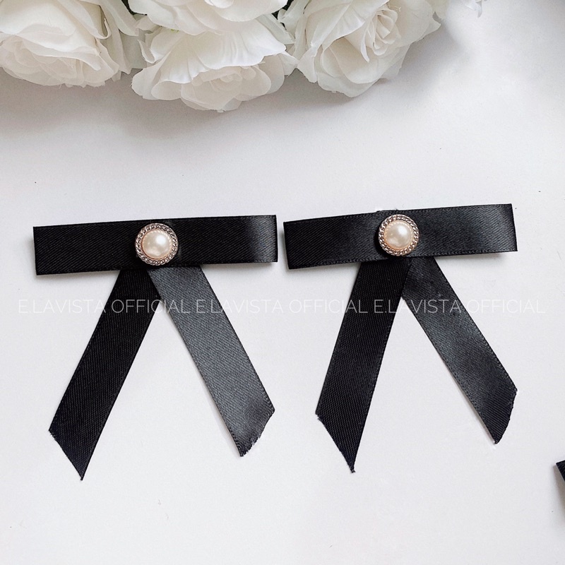 RIBBON TAG | Tag Nơ Cúc Ngọc Cài Áo Điệu Đà (Size Bé)