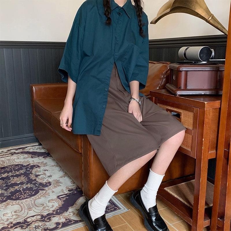 Áo Sơ Mi Tay Ngắn Phong Cách Retro Dành Cho Nữ