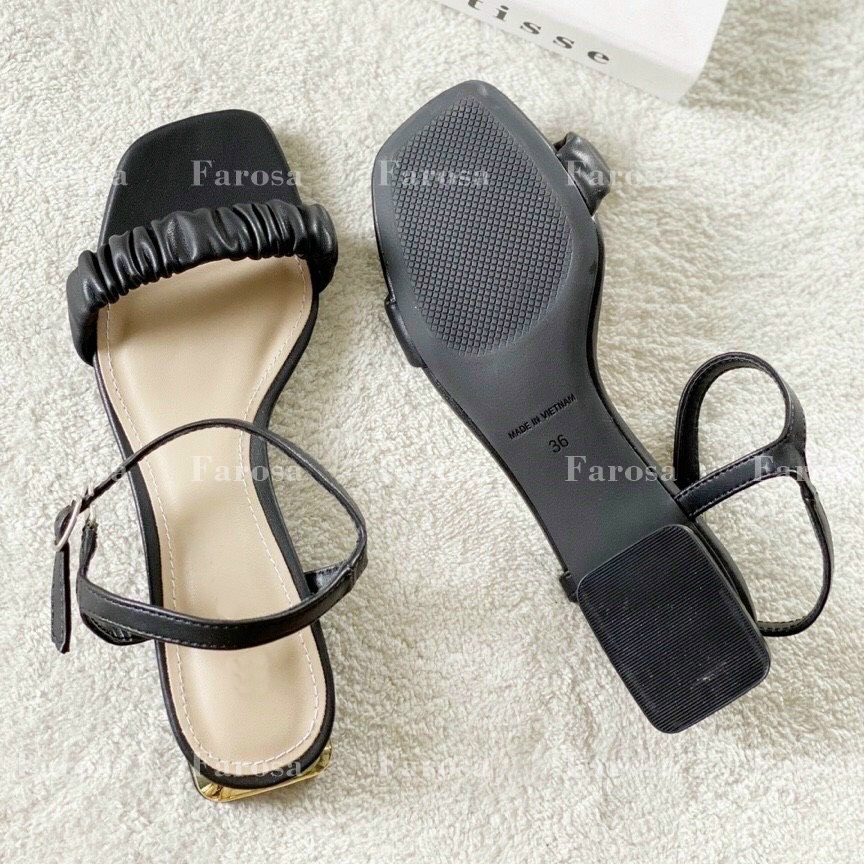 Dép sandal nữ quai nhún ngang đế 2cm cực sang chảnh