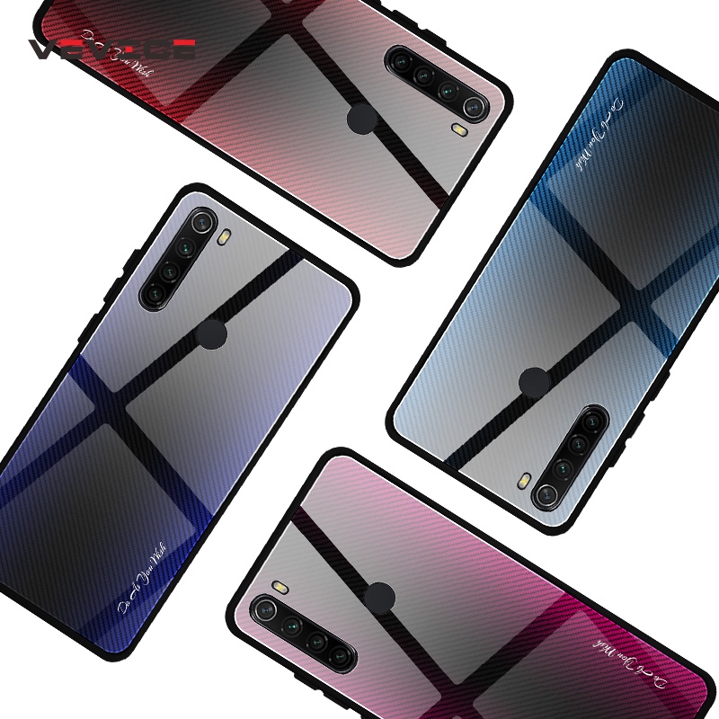 Ốp điện thoại kính cường lực viền TPU dẻo chống sốc thời trang cho Xiaomi Redmi Note 8 7 6 5 Pro Mi 9 Se