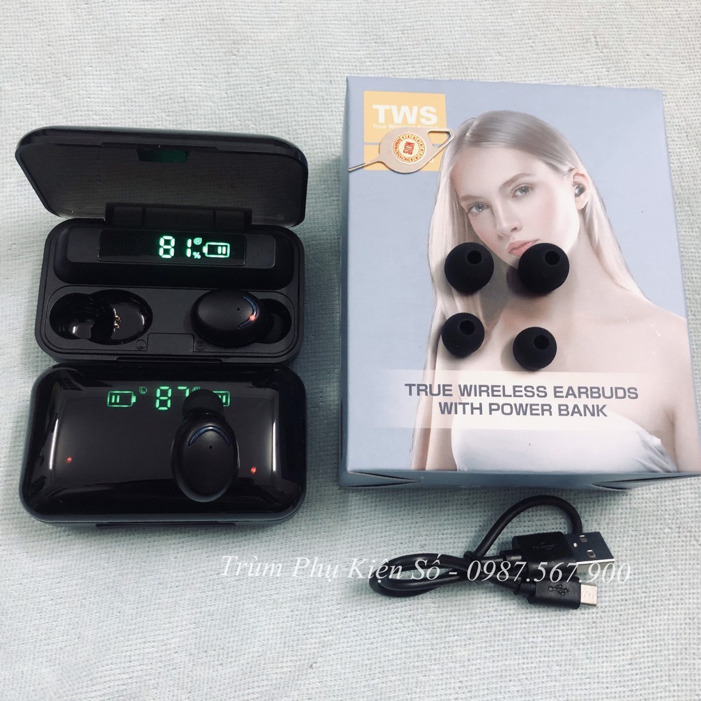 Tặng Kèm núm thay thế Tai Nghe không dây F9 PRO TWS Bluetooth 5.0 - Bản Quốc Tế - Cảm ứng - Phiên bản 2023