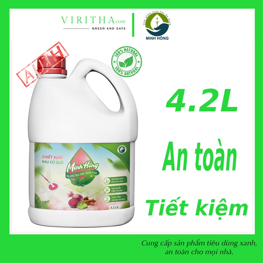 Nước Lau Sàn sinh học Minh Hồng an toàn cho bé chai 4.2L
