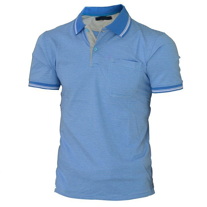 Áo Polo Nam Trung Niên Sọc Ngang Có Túi chất liệu cotton cao cấp ngắn JD70 JULIDO