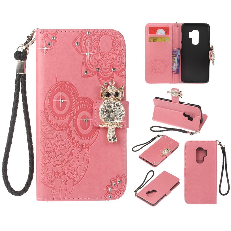 Rhinestone Owl Phone Case For Samsung S9 S9 Plus S8 S8 Plus Leather Phone Cover | BigBuy360 - bigbuy360.vn