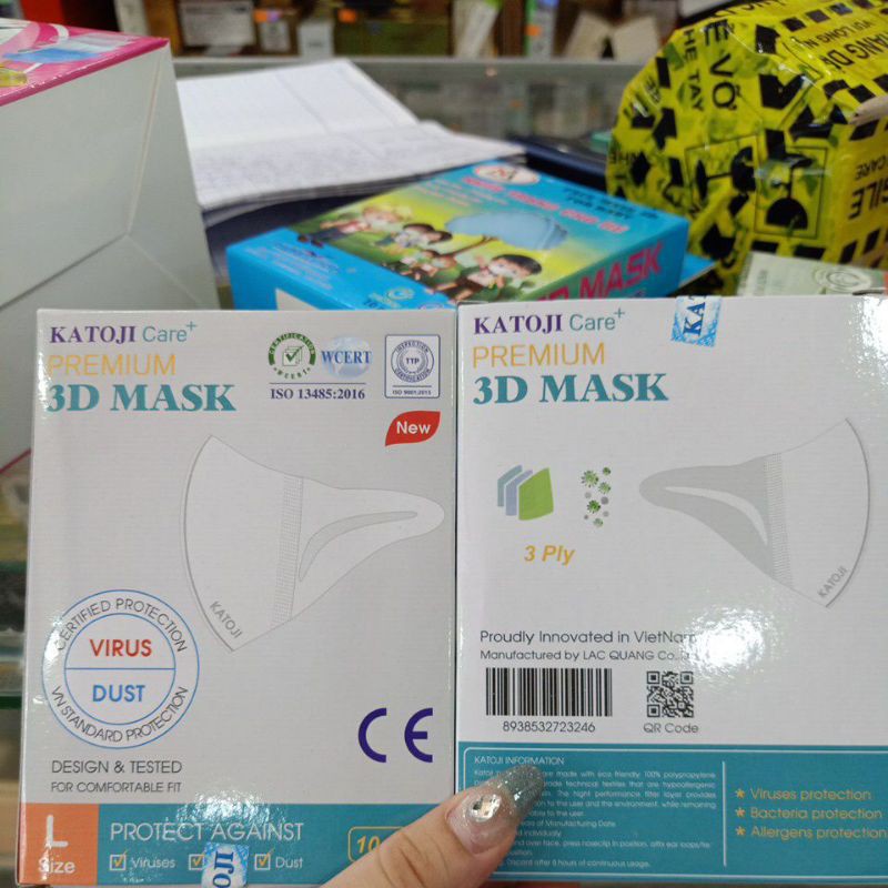𝐊𝐇𝐀̂̉𝐔 𝐓𝐑𝐀𝐍𝐆 𝟑𝐃 𝐌𝐀𝐒𝐊 𝐗𝐔𝐀̂́𝐓 𝐗𝐈̣𝐍 KATOJI PREMIUM [hộp 10cái 4lớp] | BigBuy360 - bigbuy360.vn