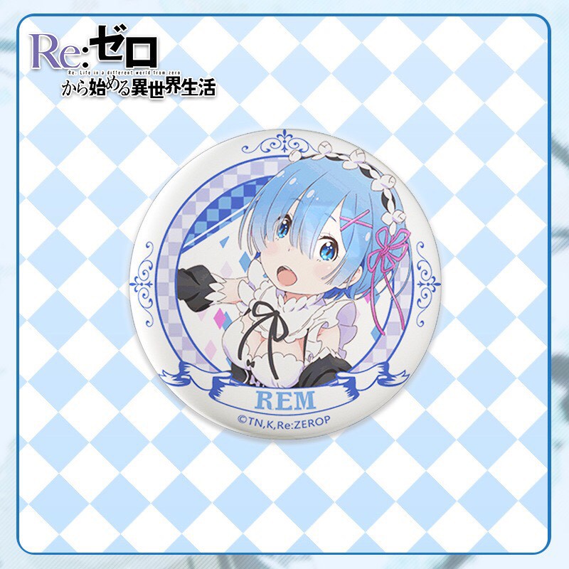 Combo 3 huy hiệu cài áo IN HÌNH Re:Zero Bắt đầu lại ở thế giới khác anime chibi dễ thương tiện lợi