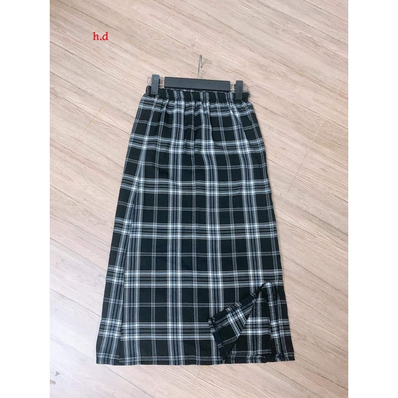 [ Mã WASTAPR giảm 10K đơn 50K] Chân váy kẻ xẻ dáng dài HĐ12 | BigBuy360 - bigbuy360.vn