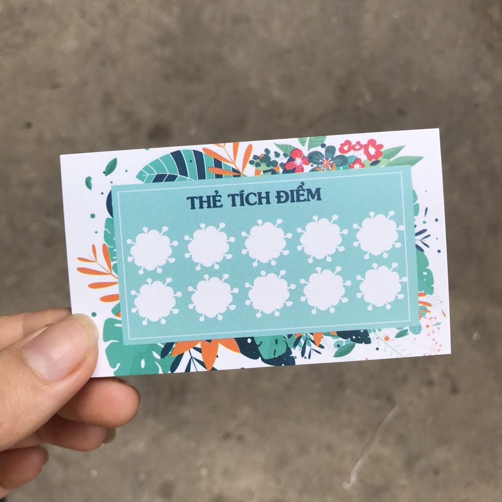 Thẻ tích điểm, Phiếu tích điểm size 9x5.4cm 100 cái, có in theo yêu cầu