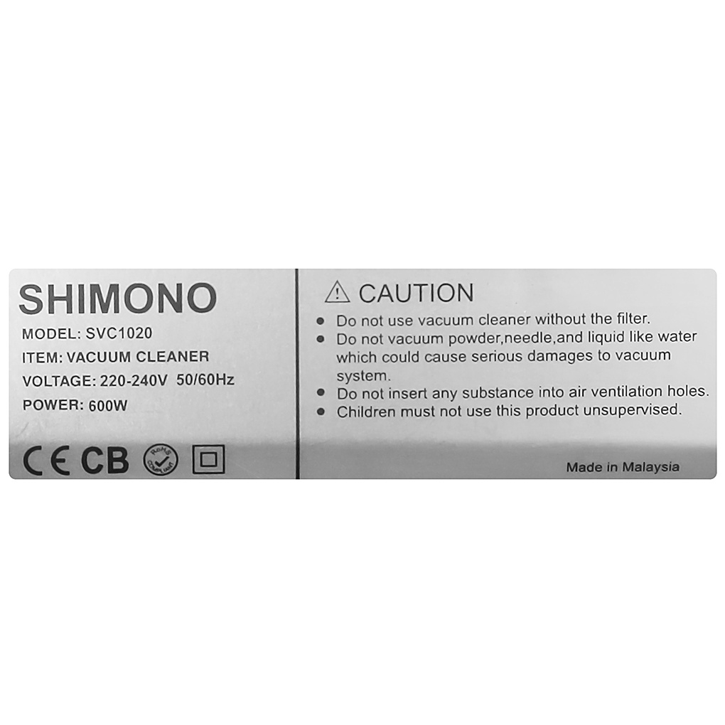 Máy hút bụi cầm tay Shimono SVC1020 công suất 600W có đầu hút khe - Chính hãng BH 12 tháng