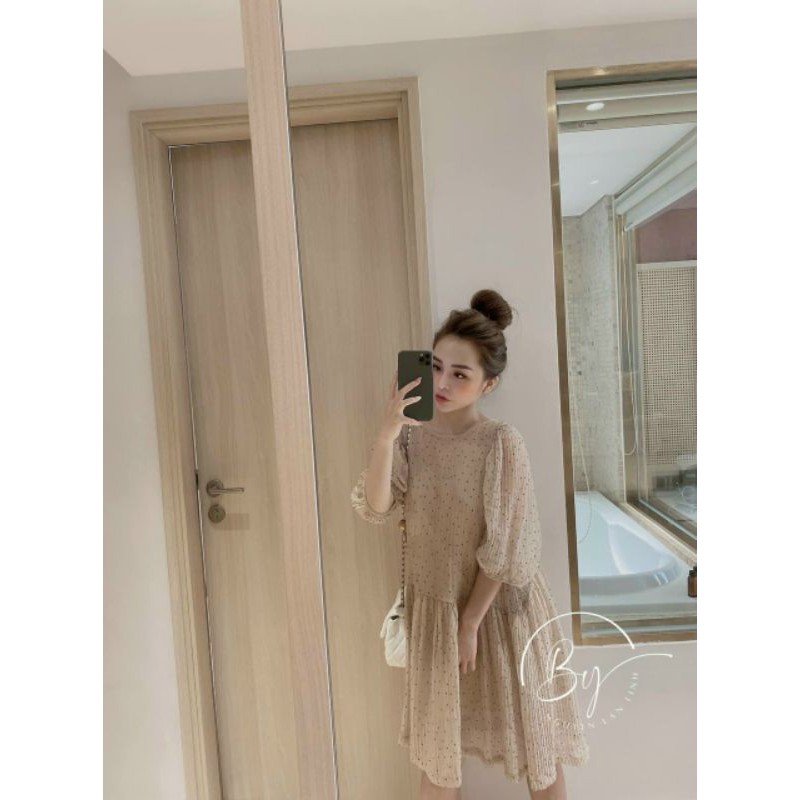 Đầm đuôi cá dập li bi kèm nơ