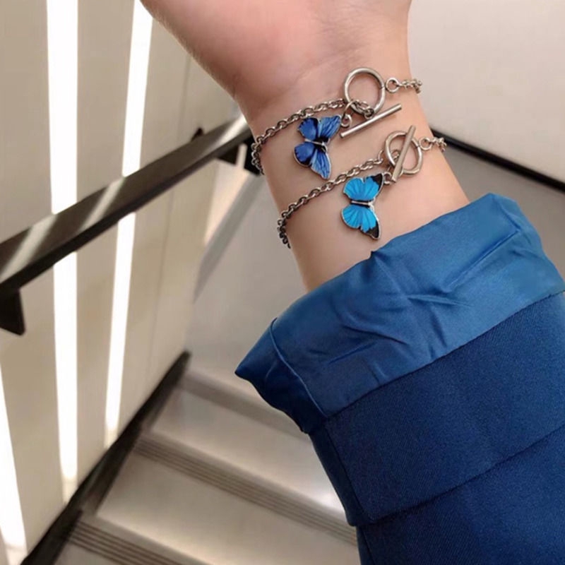 Vòng Đeo Tay Mặt Hình Bướm Xinh Xắn Theo Phong Cách Hàn Quốc