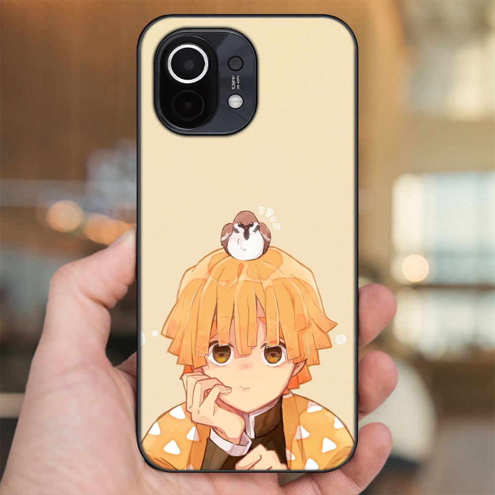 Ốp lưng Xiaomi Mi 11 viền đen in hình Zenitsu Kimetsu no Yaiba
