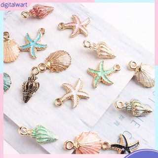 Set 10 mặt dây chuyền hình vỏ sò / ốc / sao biển tự làm đồ trang sức