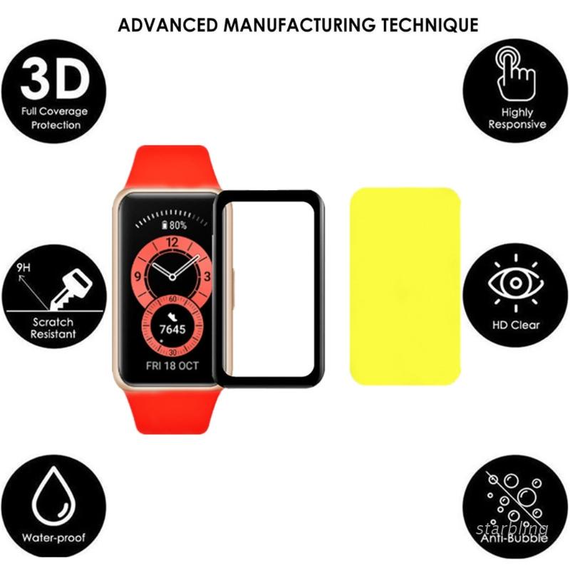 Set 2 miếng film dán NFC mềm/viền cong 3D bảo vệ màn hình cho Huawei Band 6