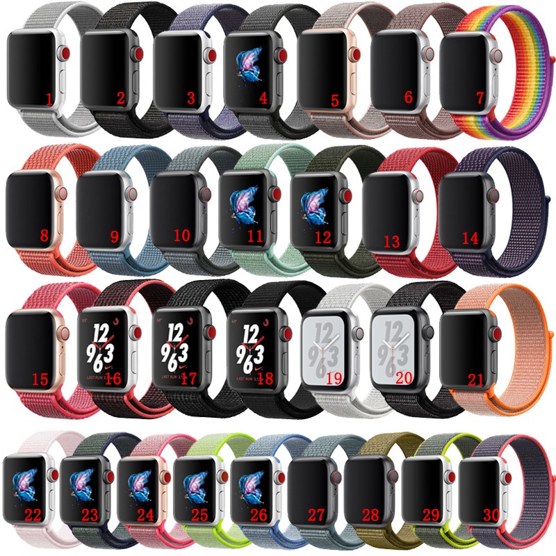Dây Đeo Nylon Thể Thao Cho Đồng Hồ Thông Minh Apple Watch Series 38mm 40mm 42mm 44mm 41mm 45mm