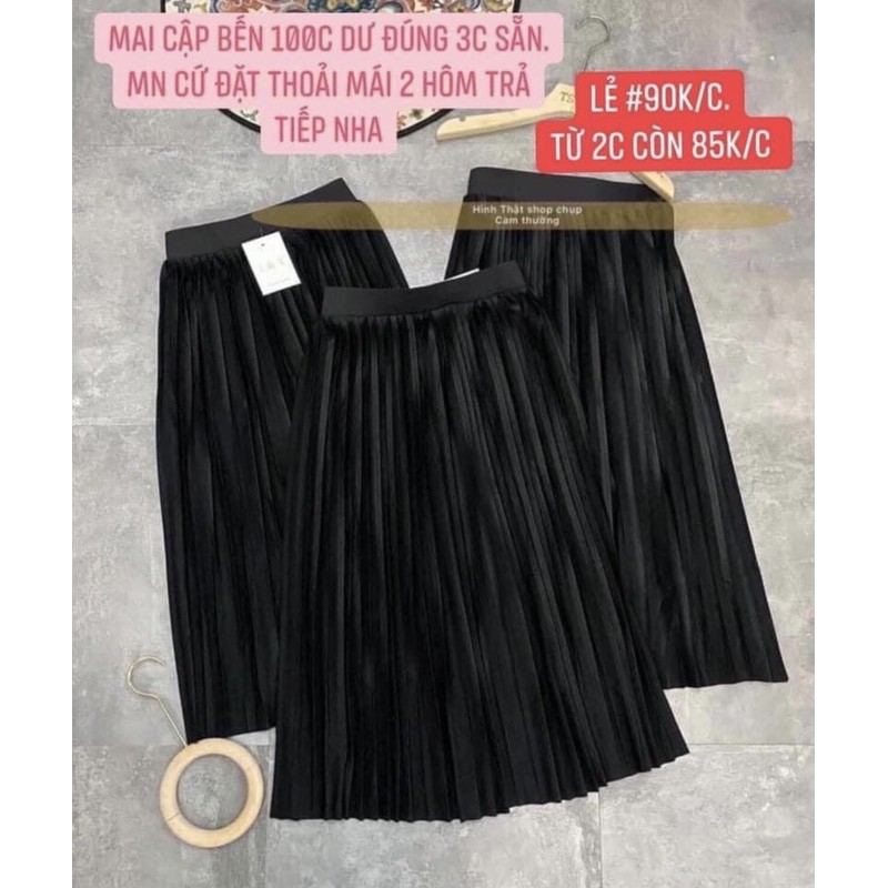 CHÂN VÁY XẾP LY DÁNG DÀI(ẢNH THẬT) | BigBuy360 - bigbuy360.vn