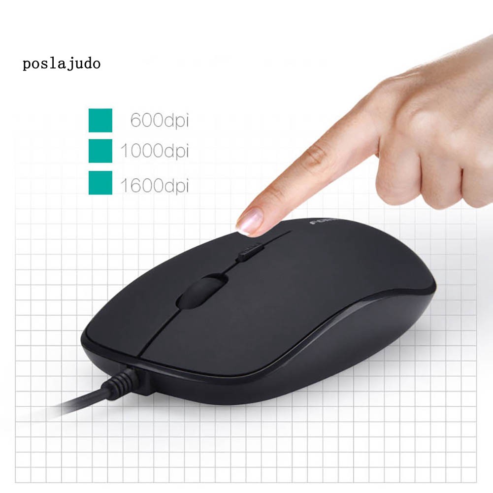 POS_K9 Universal 600/1000/1600DPI USB Mute Click PC Laptop Mouse for Office Home