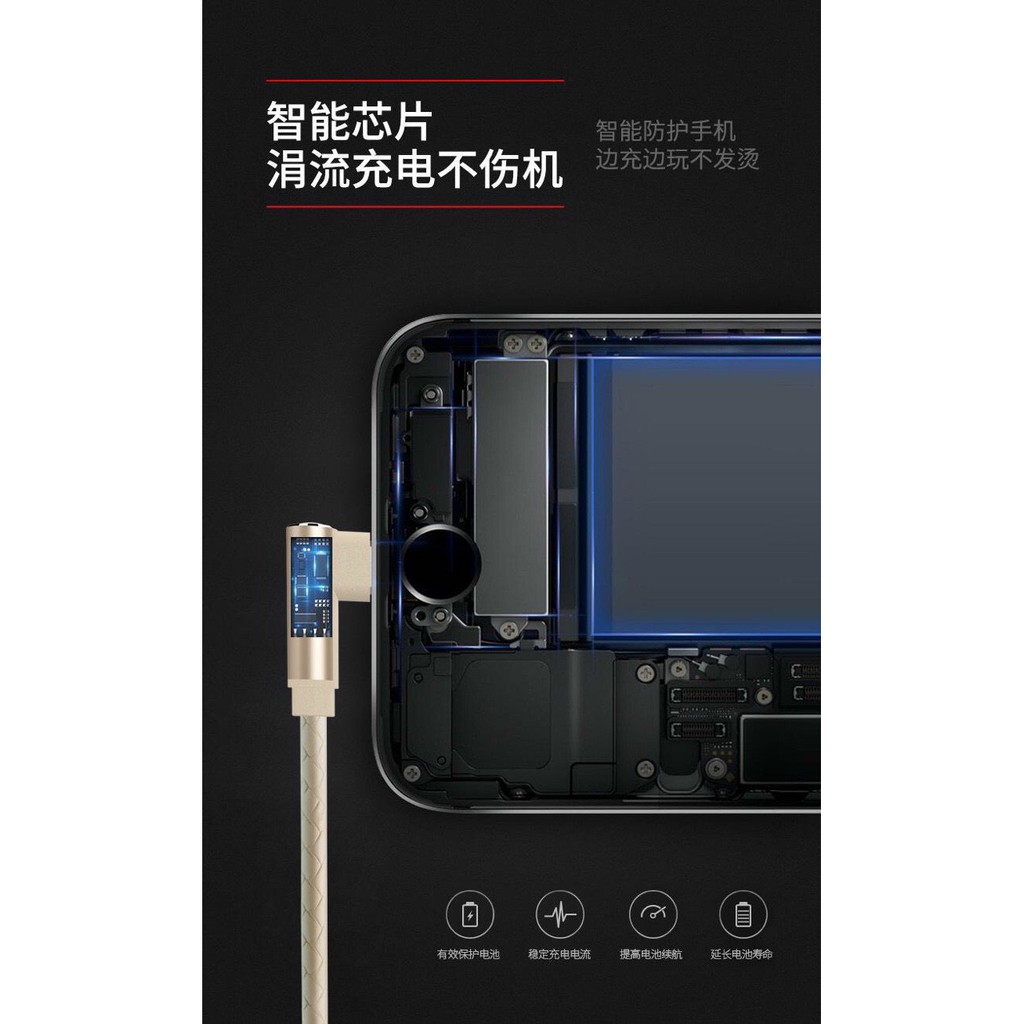 TYPE C-Dây sạc điện thoại BYZ X1 chuôi TypeC Chuyên Game-Đầu sạc vuông cáp gập chống gãy ngàm- Hàng Chính Hãng