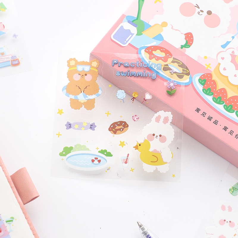 Bộ 100 Sticker Dán Trang Trí Hình Động Vật Hoạt Hình Đáng Yêu