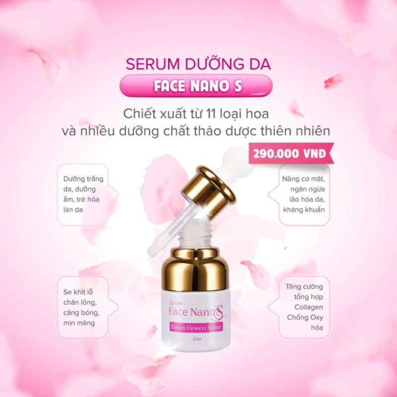 Bộ đôi dưỡng trắng ngày và đêm Sắc Hồng Face Nano S - se lỗ chân lông - tổng hợp collagen - chống oxy hoá
