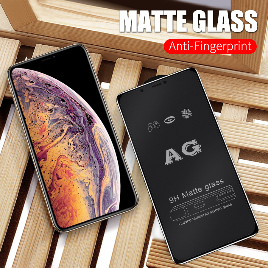 Kính cường lực nhám full màn chống vân tay AG Iphone 13 12 11 Pro Xs Max Mini Xr X 8 7 6 6s Plus Se 2020