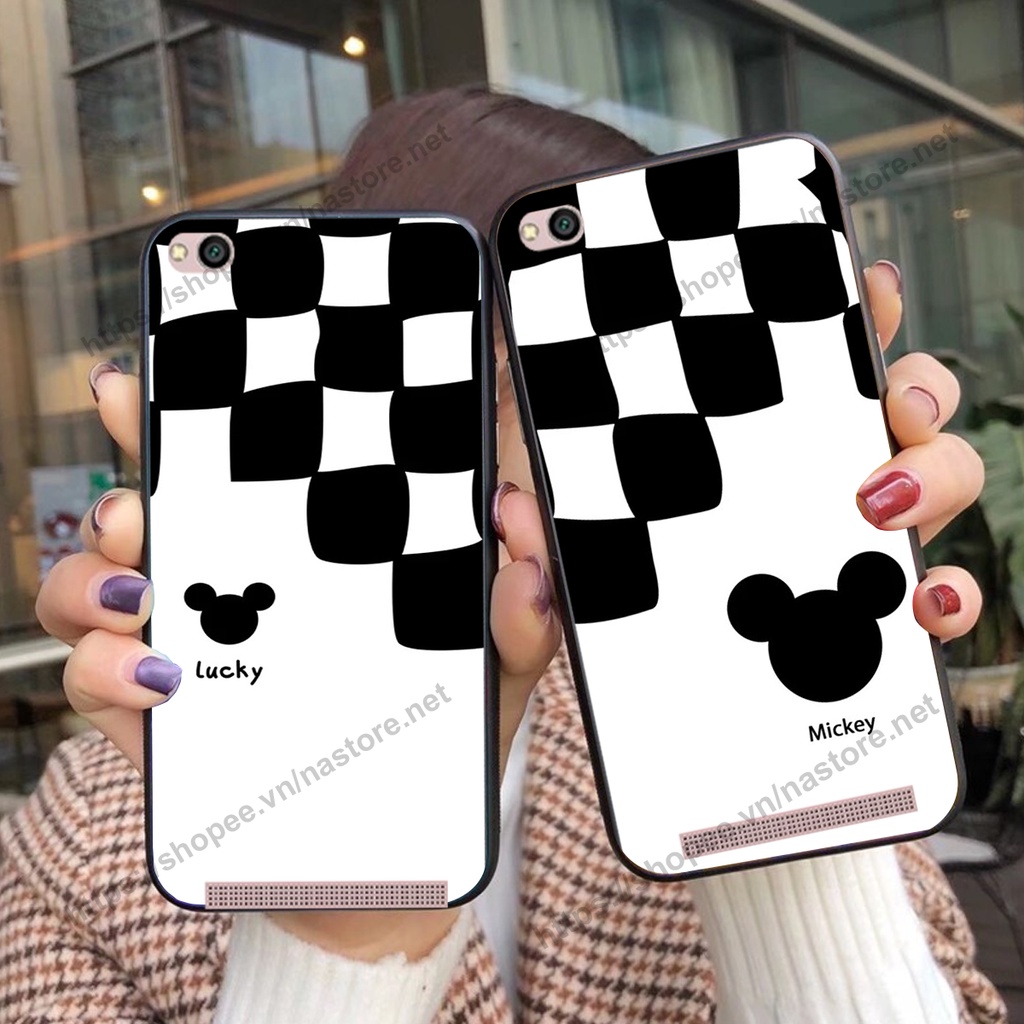 Ốp lưng Xiaomi Redmi 4A / 5A / 6A trái tim họa tiết caro, mikey họa tiết beabrick kaws cute