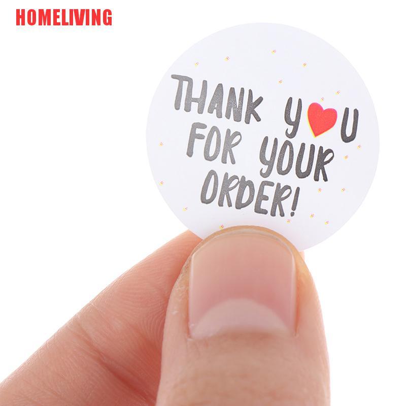 Cuộn 500 Nhãn Dán Tròn thank you for your order Dùng Trang Trí Túi Quà