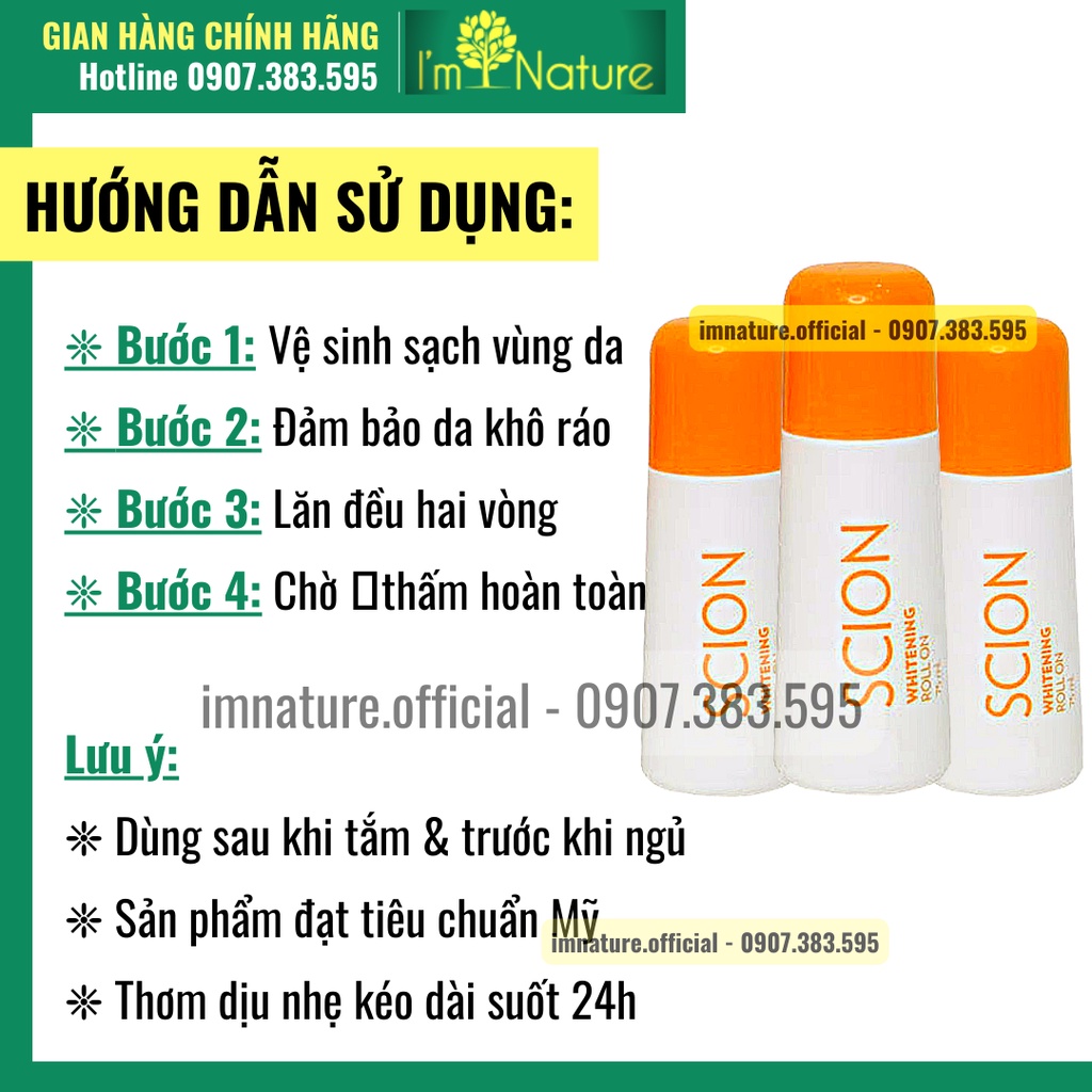 Lăn Nách Scion Chính Hãng - Khử Mùi Hôi Nách Lâu Năm Hiệu Quả