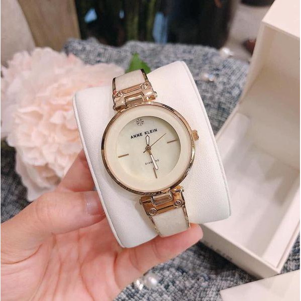 Đồng hồ nữ Anne Klein AK/2512IVGB - Diamond-Accented Dial Bangle Watch Hàng chính hãng