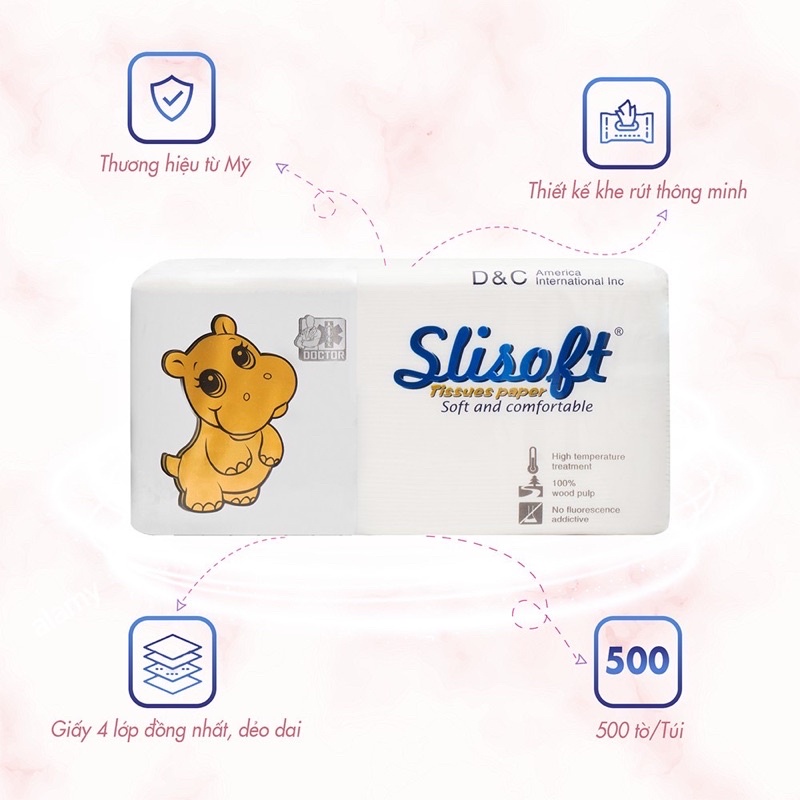 Giấy Thếp Slisoft Không Tẩy Bảo Vệ Môi Trường 4 Lớp 500 Tờ