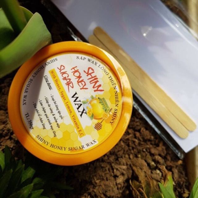 Sáp wax mật ong nguyên chất tặng kèm giấy wax và 2 que gỗ