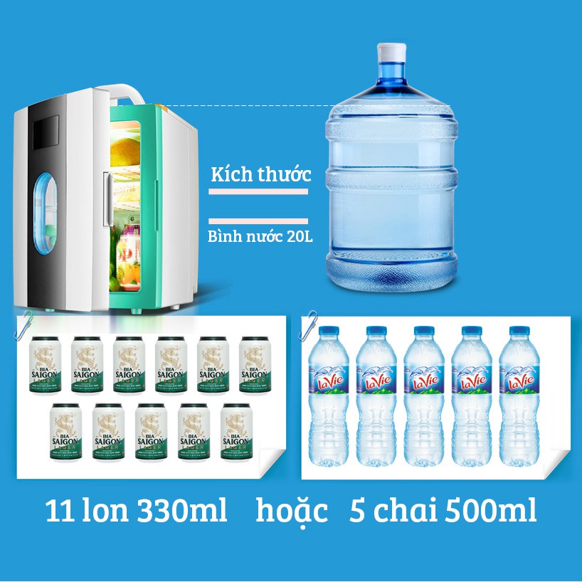 TỦ LẠNH MINI 10 LÍT SAST ST10L VỚI 2 CHẾ ĐỘ LÀM LẠNH VÀ NÓNG NGUỒN ĐIỆN GIA ĐÌNH VÀ Ô TÔ