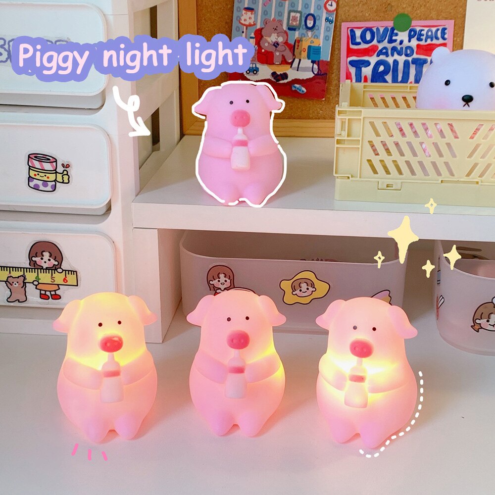 Đèn Ngủ Led Mini Hình Chú Heo Đáng Yêu