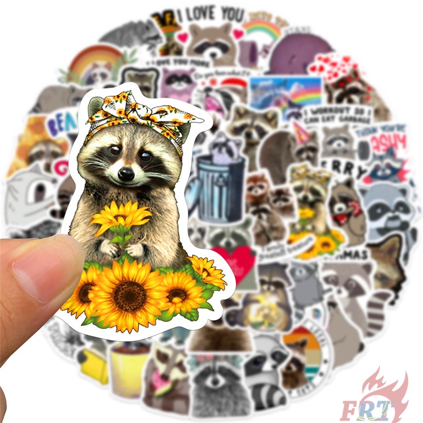 ❉ Hình Dán Raccoons Series 02 ❉ Bộ 50 Miếng Dán Chống Thấm Nước Thời Trang