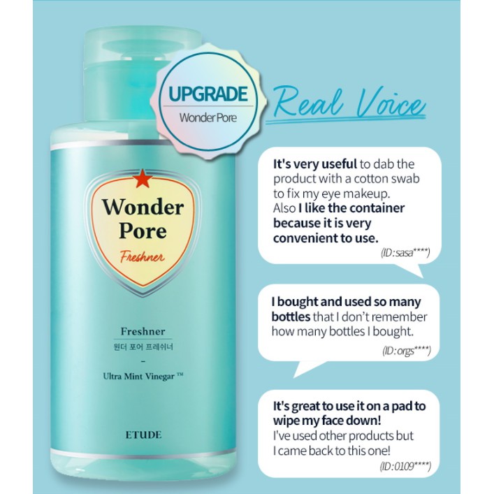 (Hàng Mới Về) Nước Hoa Hồng Làm Sạch Lỗ Chân Lông Hiệu Etude House Dung Tích 250ml // Etude House Wonder Pore Freshner 250ml