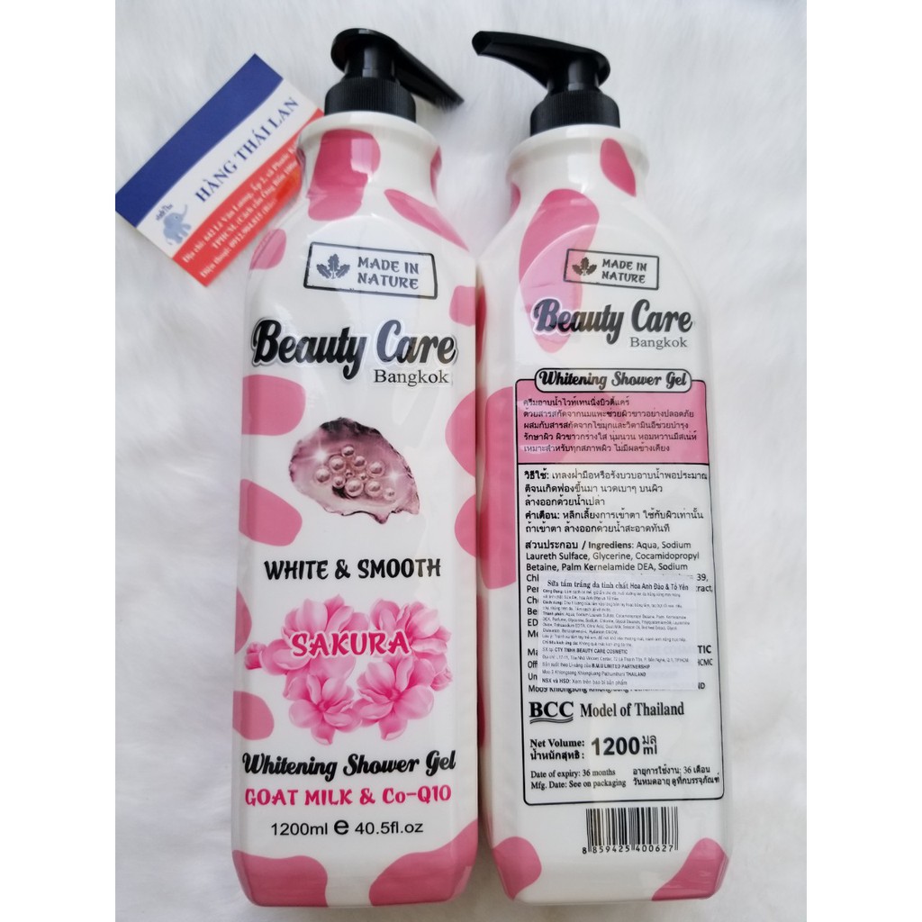 Sữa tắm tinh chất sữa dê, sữa bò Beauty Care Thái lan 1200ml