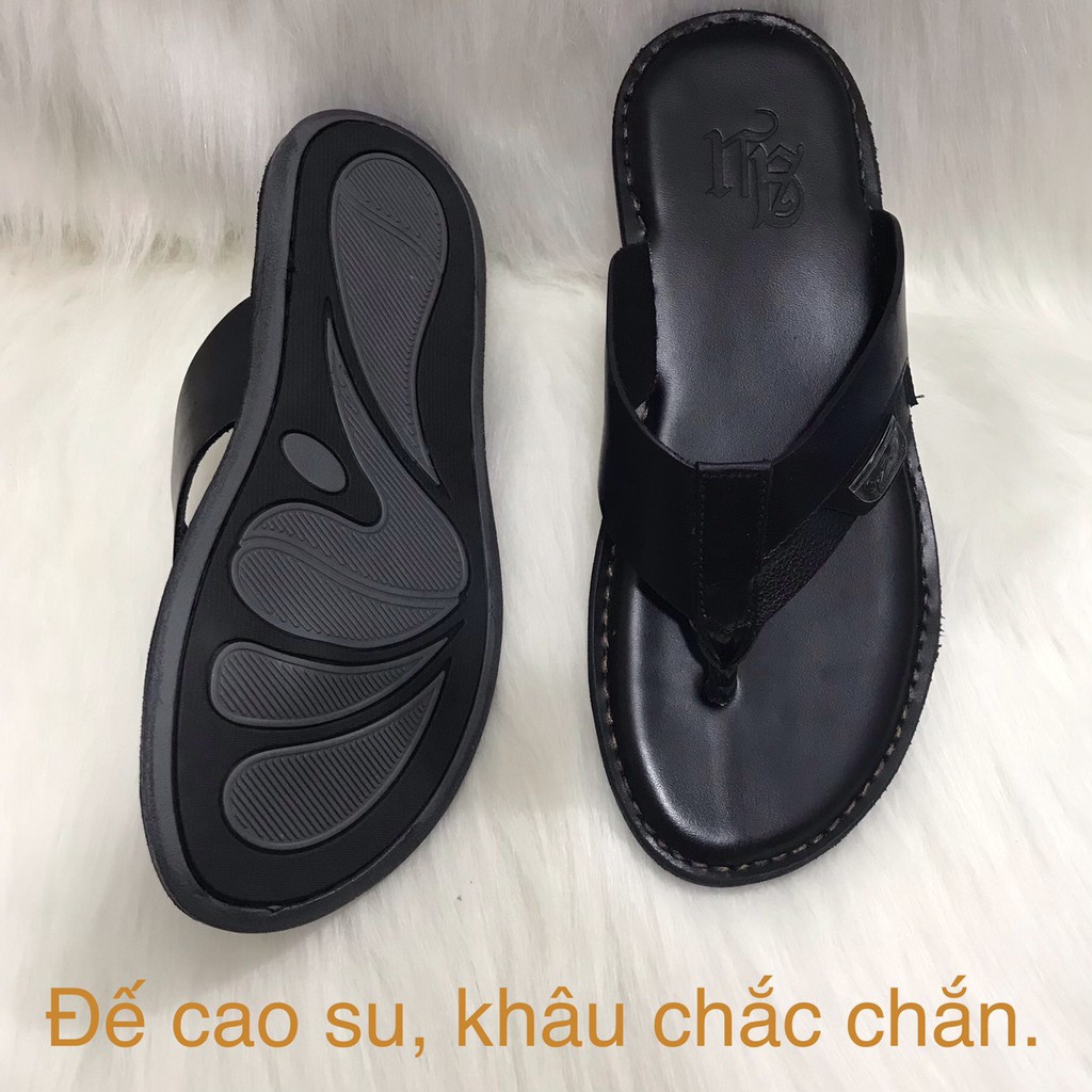 [SIÊU SALE] dép tông nam da bò đế cao su cực êm được khâu chăc chắn