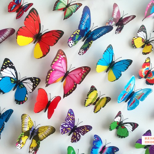 Bướm nam châm 12 con trang trí tủ lạnh + phòng ngủ