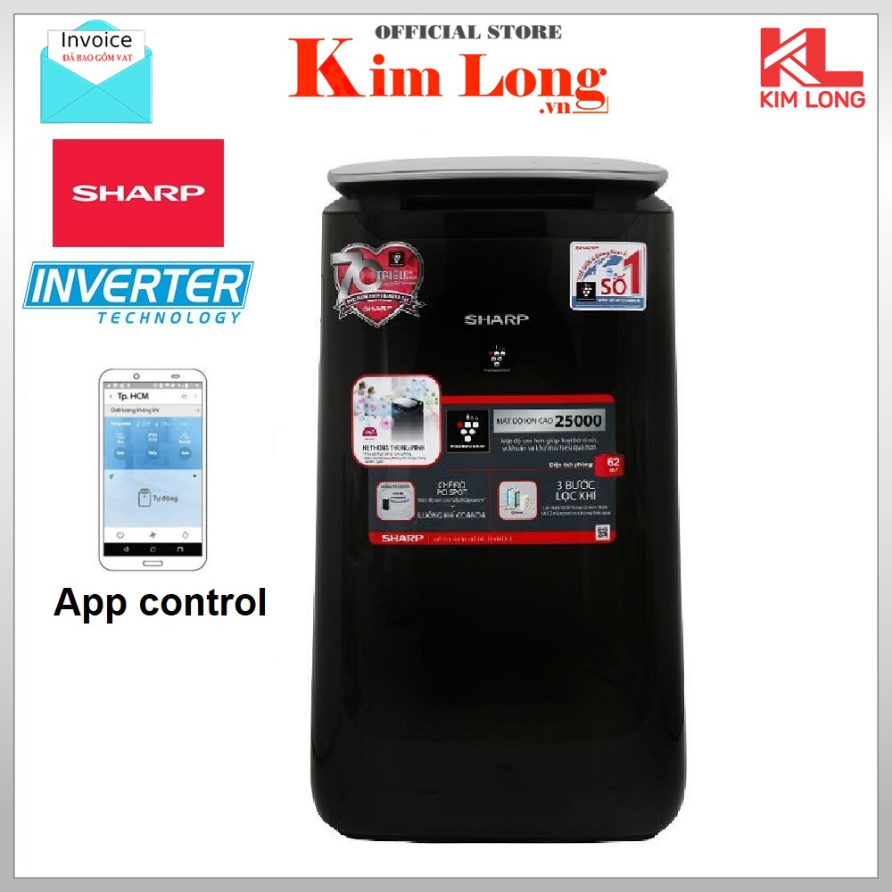 [Hỏa tốc HCM] Máy lọc không khí Sharp FP-J80EV-H inverter 62 m², Plasmacluster ion - Bảo hành chính hãng 12 tháng